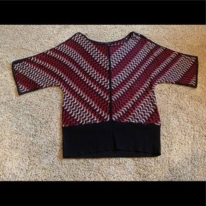 White House Black Market, Red and Black Sweater